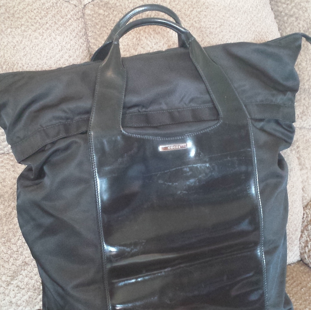 Gucci Large Black Tote with Leather Trim Authentic - Picture 1 of 13